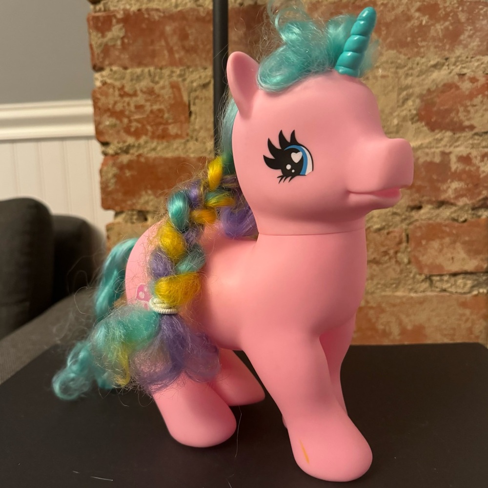 My Little Pony Pink Mushroom Turquoise Horn Purple Turquoise Yellow Hair Vintage